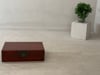 Late Qing Dynasty Red Lacquer Document Box with Gilt Floral Scrolling Motifs