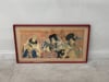 Framed Kabuki Triptych Print with Samurai and Courtesan Actors