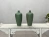Pair of Vintage Celadon Porcelain Vases with Elegant Crackled Glaze