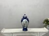Vintage Hand-Painted Cobalt Blue Ginger Jar with Floral and Bird Motifs
