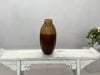 Vintage Drip Glaze Ceramic Vase in Reddish Brown and Mustard