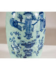 19th Century Porcelain Vase with Cobalt Blue Scholar Images