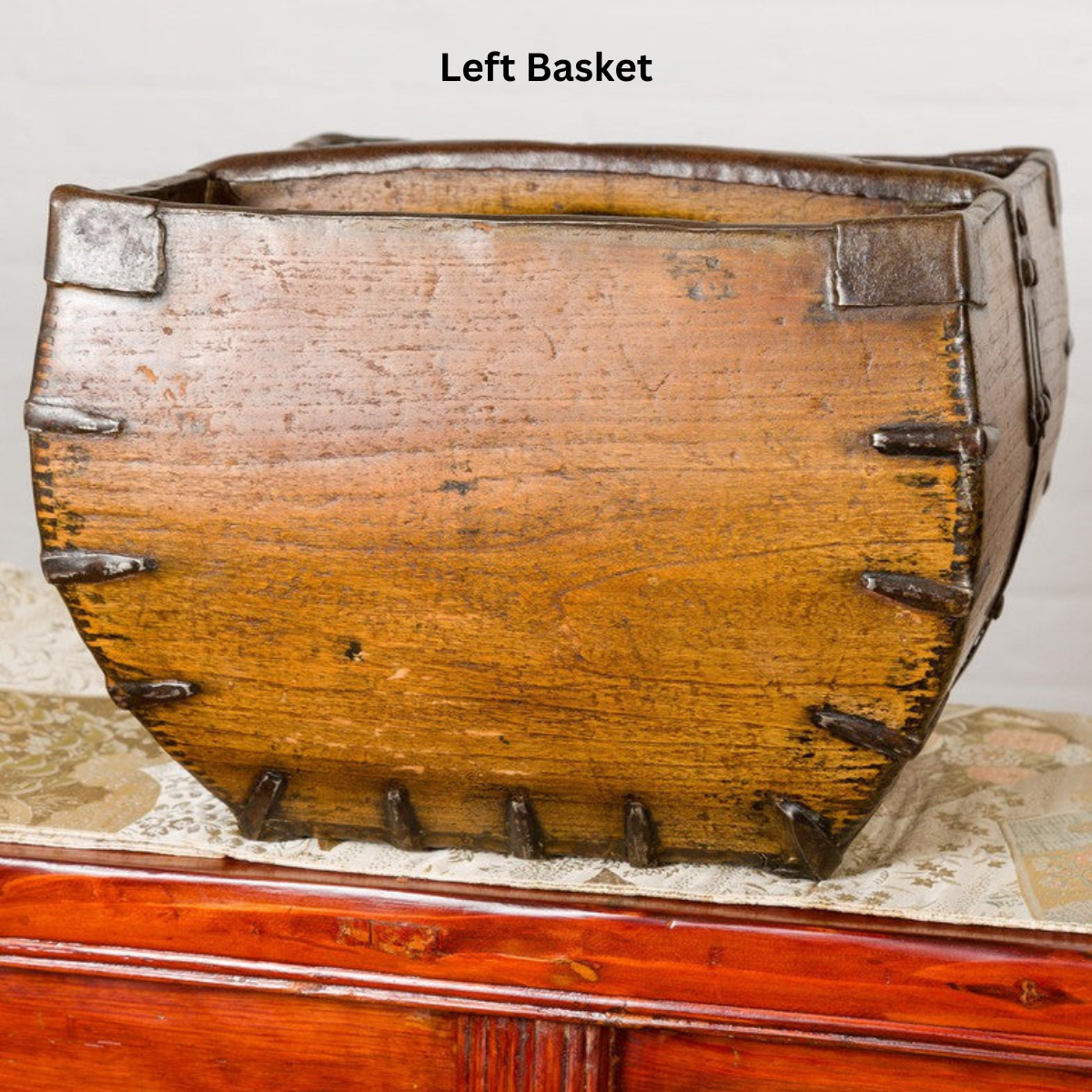 Wooden Rice Measure Baskets with Handles, Sold Each