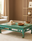 Low Kang Coffee Table with Custom Aqua Teal Lacquer-1. Asian & Chinese Furniture, Art, Antiques, Vintage Home Décor for sale at FEA Home