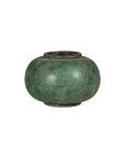 Vintage Bronze Bowl with Generous Rounded Silhouette and Verdigris Patina