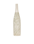 Soft Green and Cream Artisan Ceramic Vase with Energetic Dripping Décor