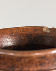 Ribbed Vintage Pottery Vase with Burnished Surface