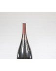 Sleek Multi-Color Glazed Red, Brown and Black Ceramic Vase with Narrow Mouth
