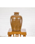 Japanese Tamba Tachikui Ware Brown Glaze Vase with Discreet Calligraphy