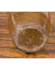 Japanese Tamba Tachikui Ware Brown Glaze Vase with Discreet Calligraphy