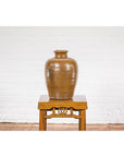 Japanese Tamba Tachikui Ware Brown Glaze Vase with Discreet Calligraphy