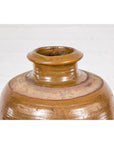 Japanese Tamba Tachikui Ware Brown Glaze Vase with Discreet Calligraphy