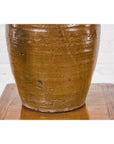 Japanese Tamba Tachikui Ware Brown Glaze Vase with Discreet Calligraphy