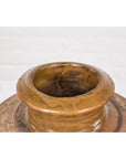Japanese Tamba Tachikui Ware Brown Glaze Vase with Discreet Calligraphy