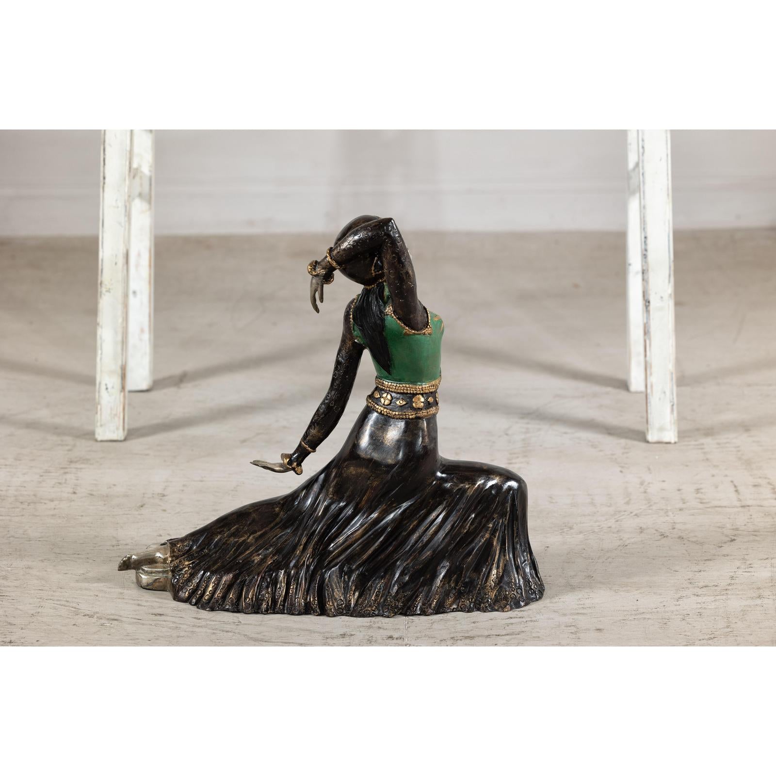 Art Deco Style Cold-Painted Dancer Sculpture After Demetre Chiparus