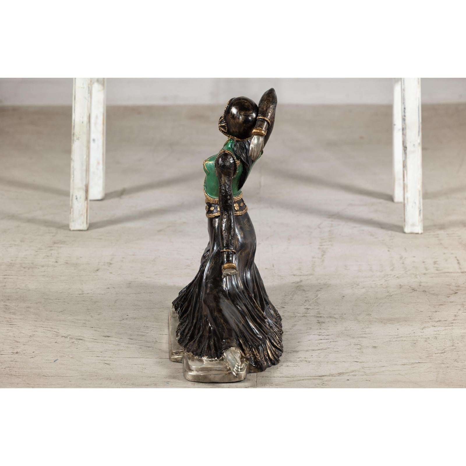 Art Deco Style Cold-Painted Dancer Sculpture After Demetre Chiparus