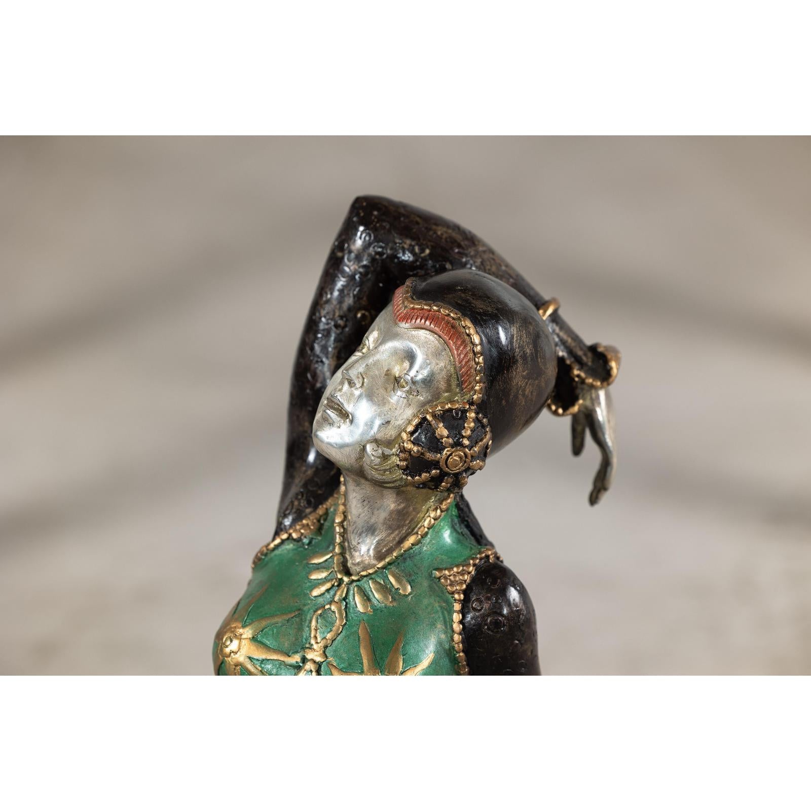Art Deco Style Cold-Painted Dancer Sculpture After Demetre Chiparus