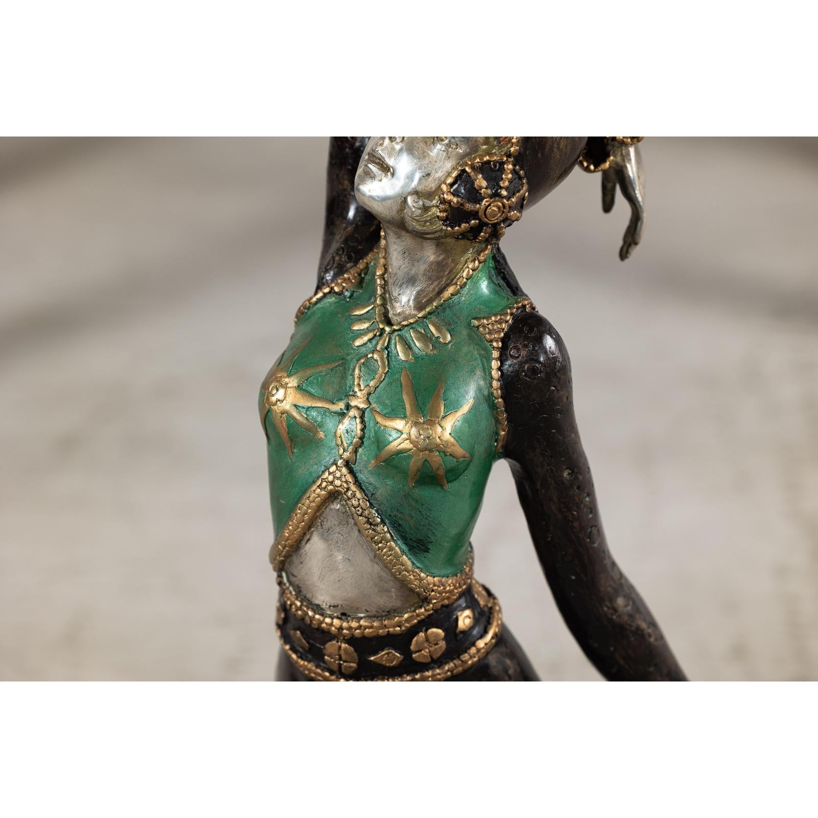 Art Deco Style Cold-Painted Dancer Sculpture After Demetre Chiparus