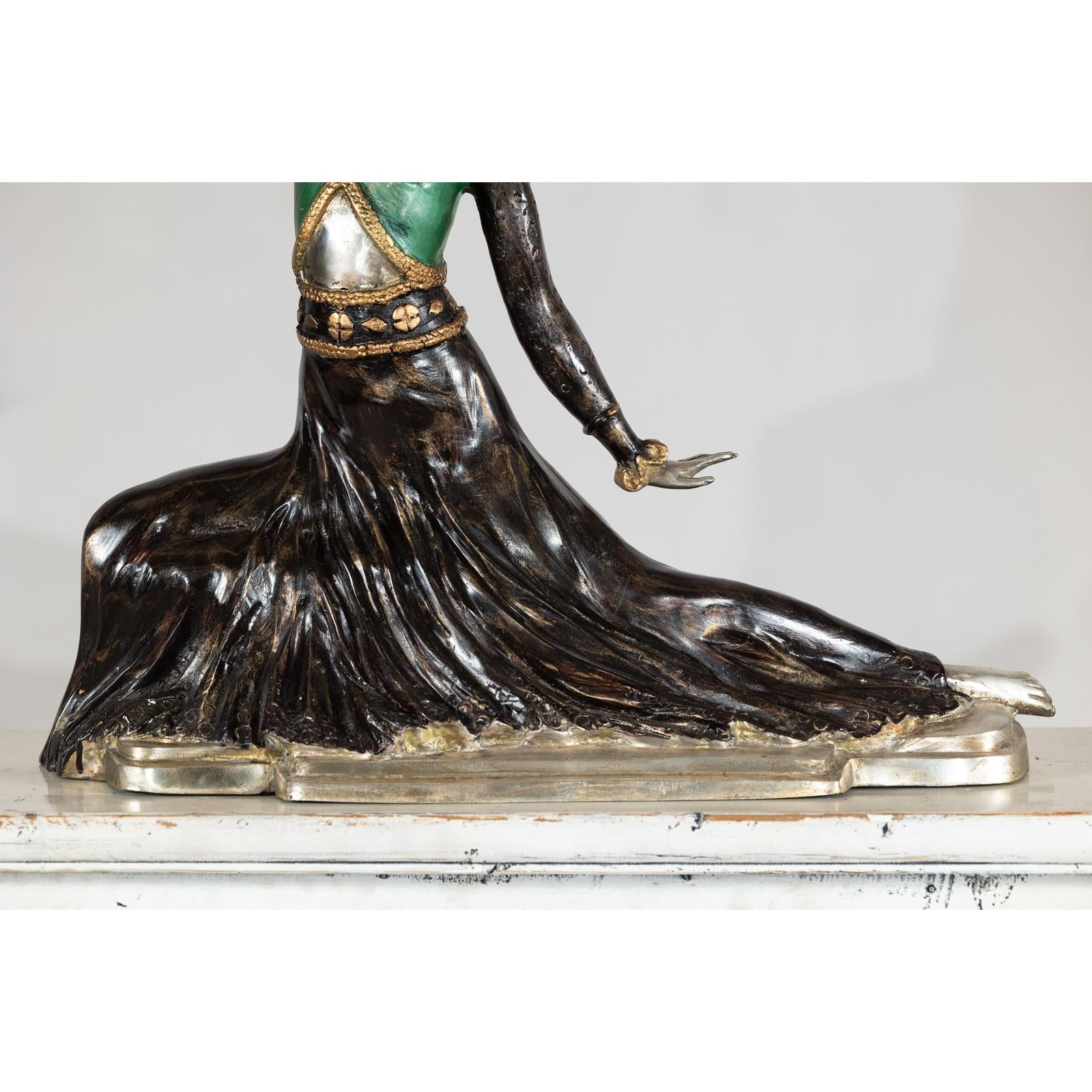 Art Deco Style Cold-Painted Dancer Sculpture After Demetre Chiparus