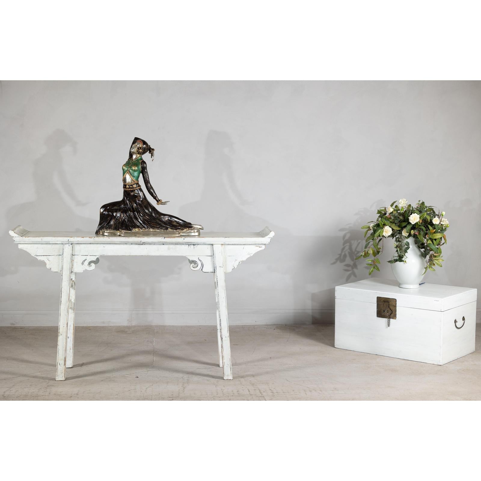 Art Deco Style Cold-Painted Dancer Sculpture After Demetre Chiparus