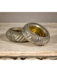 Assortment of Five Small Indian Repoussé Brass Decorative Dish Bowls