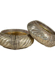 Assortment of Five Small Indian Repoussé Brass Decorative Dish Bowls