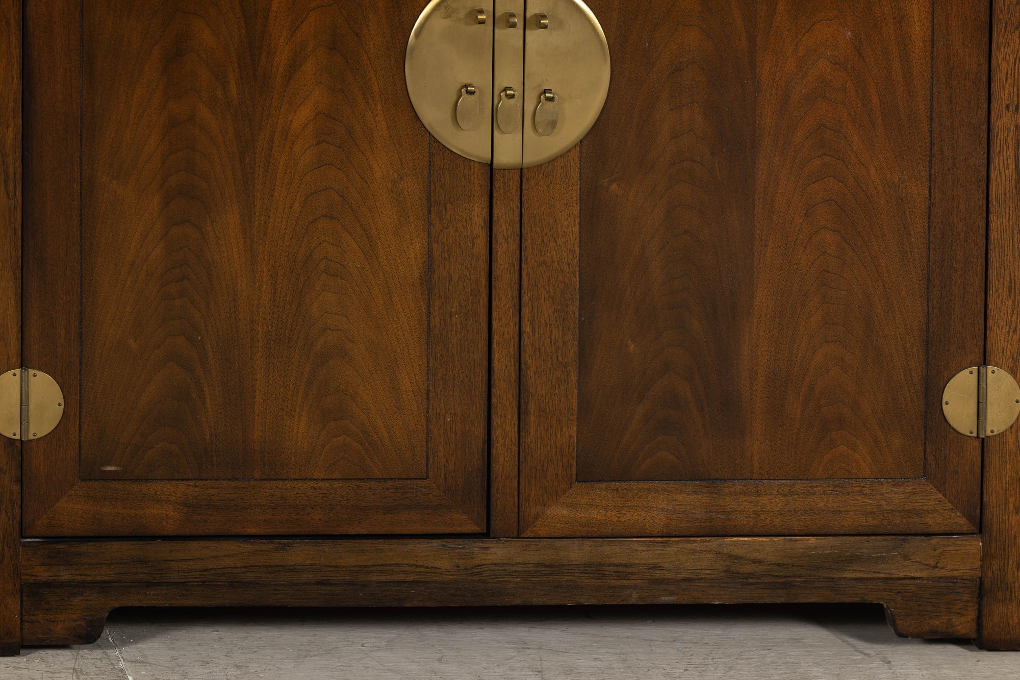 Baker Furniture Sideboard with Brass Hardware and Burl Wood Inlay