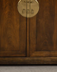 Baker Furniture Sideboard with Brass Hardware and Burl Wood Inlay