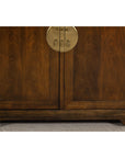 Baker Furniture Sideboard with Brass Hardware and Burl Wood Inlay