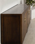 Baker Furniture Sideboard with Brass Hardware and Burl Wood Inlay