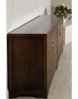 Baker Furniture Sideboard with Brass Hardware and Burl Wood Inlay