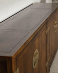 Baker Furniture Sideboard with Brass Hardware and Burl Wood Inlay