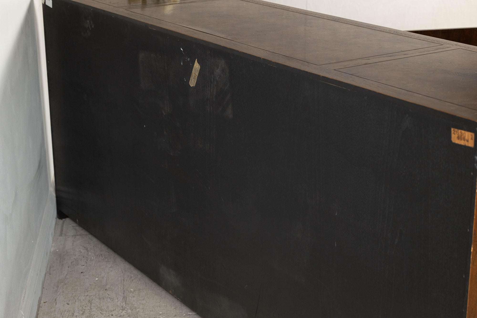 Baker Furniture Sideboard with Brass Hardware and Burl Wood Inlay