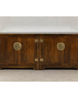 Baker Furniture Sideboard with Brass Hardware and Burl Wood Inlay