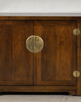 Baker Furniture Sideboard with Brass Hardware and Burl Wood Inlay