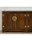 Baker Furniture Sideboard with Brass Hardware and Burl Wood Inlay