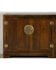Baker Furniture Sideboard with Brass Hardware and Burl Wood Inlay
