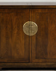 Baker Furniture Sideboard with Brass Hardware and Burl Wood Inlay
