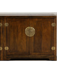 Baker Furniture Sideboard with Brass Hardware and Burl Wood Inlay