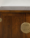 Baker Furniture Sideboard with Brass Hardware and Burl Wood Inlay