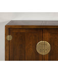 Baker Furniture Sideboard with Brass Hardware and Burl Wood Inlay