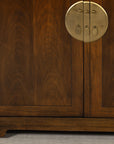 Baker Furniture Sideboard with Brass Hardware and Burl Wood Inlay