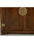 Baker Furniture Sideboard with Brass Hardware and Burl Wood Inlay