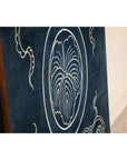 Indigo Panel with Crest Motif in Wooden Frame
