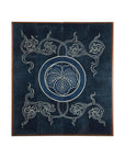 Indigo Panel with Crest Motif in Wooden Frame