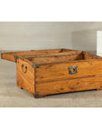 Vintage Camphorwood Storage Trunk with Metal Hardware and Latch