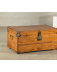 Vintage Camphorwood Storage Trunk with Metal Hardware and Latch