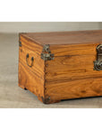 Vintage Camphorwood Storage Trunk with Metal Hardware and Latch