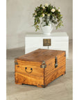 Vintage Camphorwood Storage Trunk with Metal Hardware and Latch