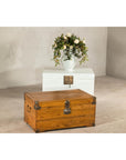 Vintage Camphorwood Storage Trunk with Metal Hardware and Latch